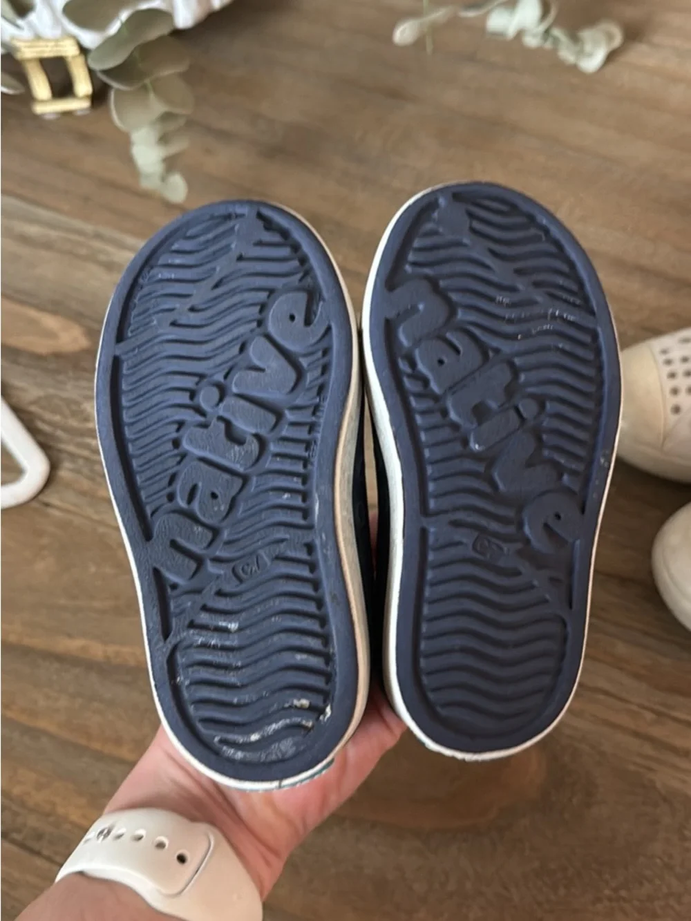 Native Shoes Kids Navy Slip-On Water Shoes with White Toe Cap